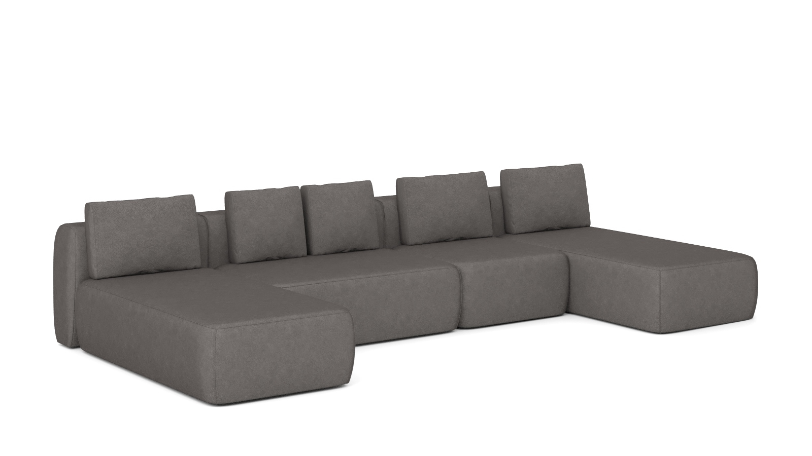 Диван модульный Molto, 4 секционный, 170+125+85+170+85+125+85+85, ткань Galaktika ash 57x367 — купить в Озерце