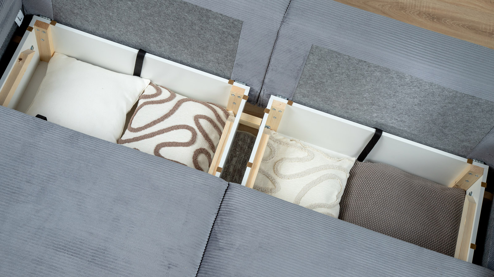 Диван -кровать угловой Raklet ткань Cilium Steel 156x258 — купить в Озерце