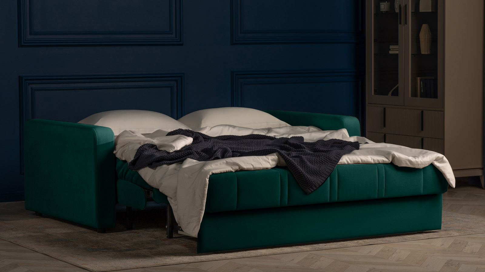 Диван - кровать Domo Pro стежка ромб, ткань Sky Velvet 42 180x216 — в мебель-центре Озерцо
