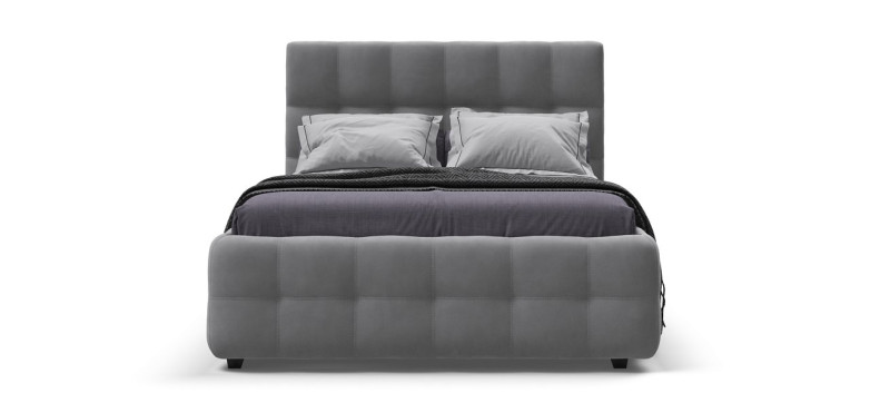 Босс Кровать+ПМ 140*200 Велюр Монолит сталь - купить в Озерце