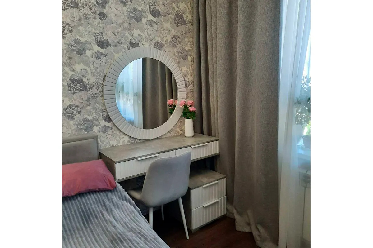 Тумба прикроватная Хилтон (Ателье светлый/Белый матовый) — Мебель-центр Озерцо