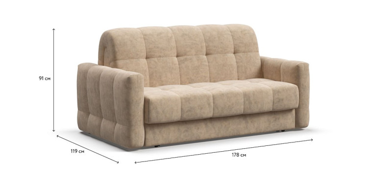 Диван BOSS Sleep 140 Велюр Роял шампань — купить в Озерце