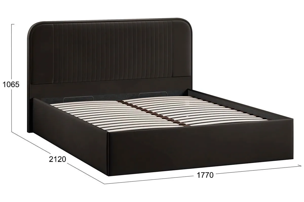 Кровать Тиффани Тип 1 с ПМ и заглушиной 160х200 (Велюр/Confetti Stone) - купить в Озерце