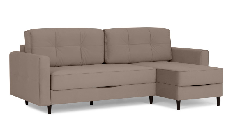 Диван Amani Pro угловой с широкими подлокотниками, ножки: пластик, Тк. Sky Velvet 17 156x237 — купить в Озерце