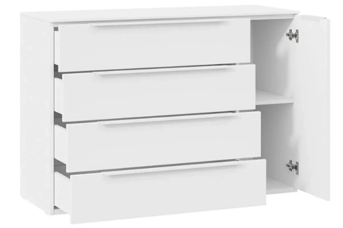 Комод комбинированный Порто ТД-393.04.02 (Белый жемчуг/Белый софт) — Мебель-центр Озерцо