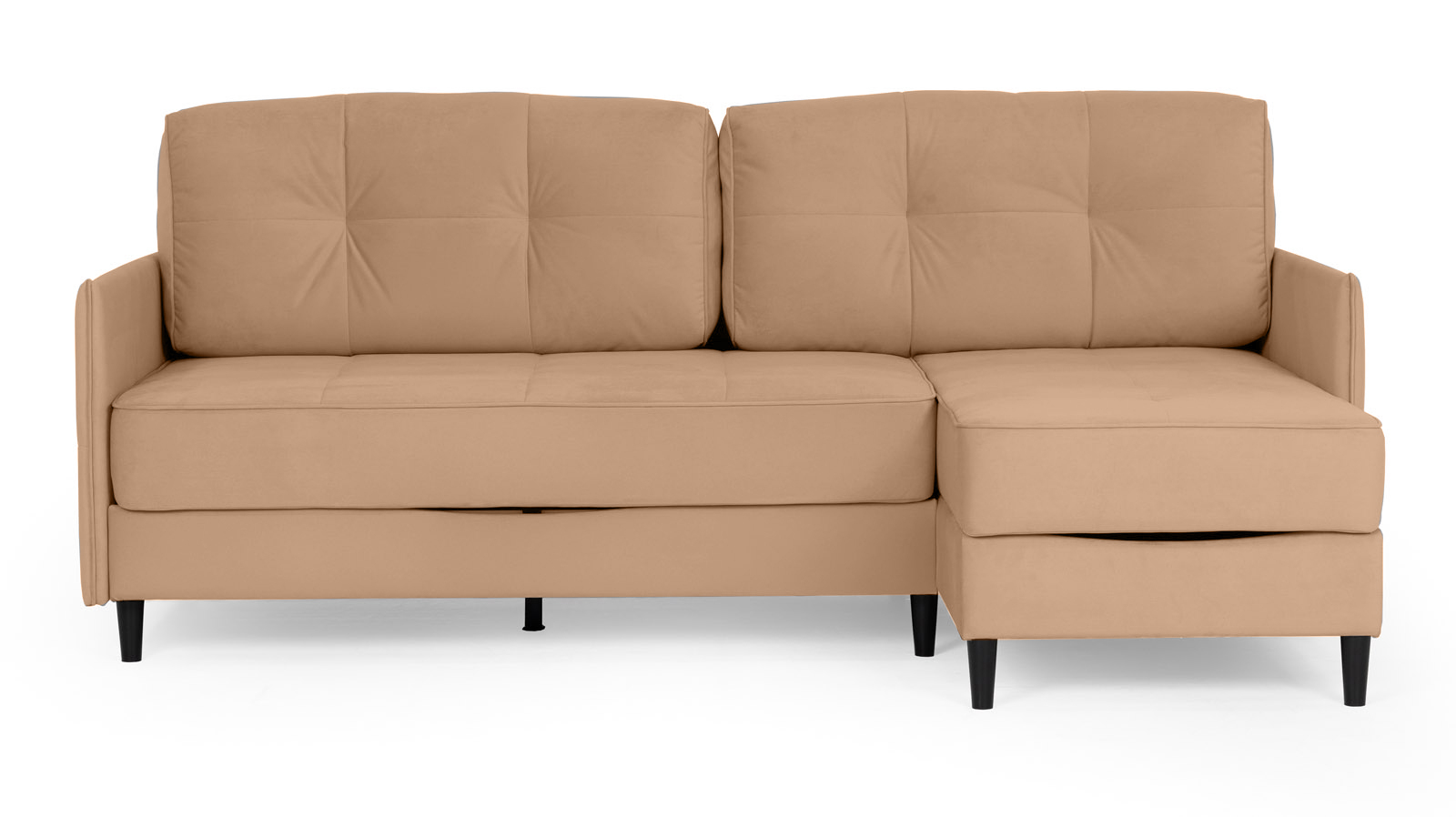 Диван Amani Pro угловой с узкими подлокотниками, ножки: пластик, Тк. Casanova Beige 156x217 — купить в Озерце