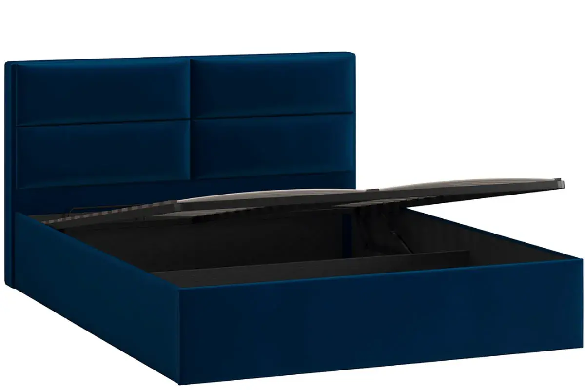 Кровать универсальная Глосс Тип 1 160х200 с ПМ и заглушиной (Велюр/Confetti Blue) - купить в Озерце
