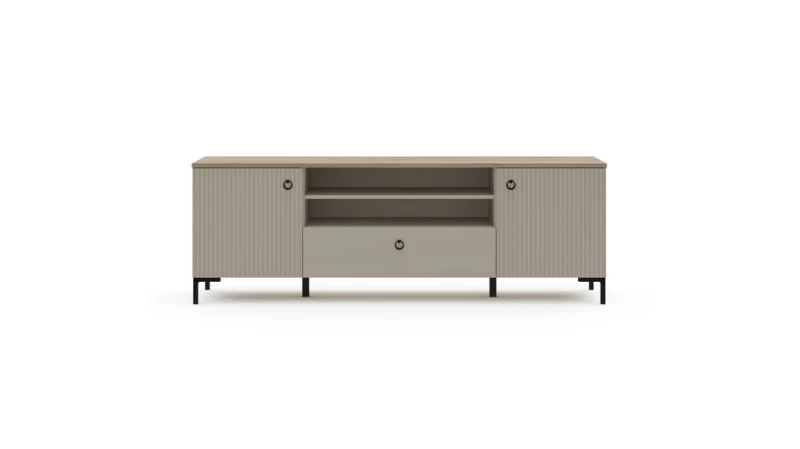 Тумба двухдверная с ящиком Zima, Дуб сильверджек ореховый+Глиняный серый 41x184 — купить в Озерце