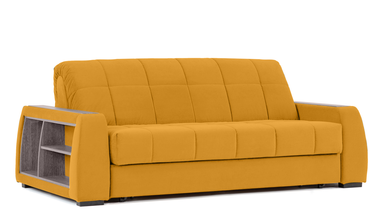 Диван - кровать Domo Pro с полками цвета ясень, стежка квадрат, ткань Sky Velvet 30 160x216 — в мебель-центре Озерцо