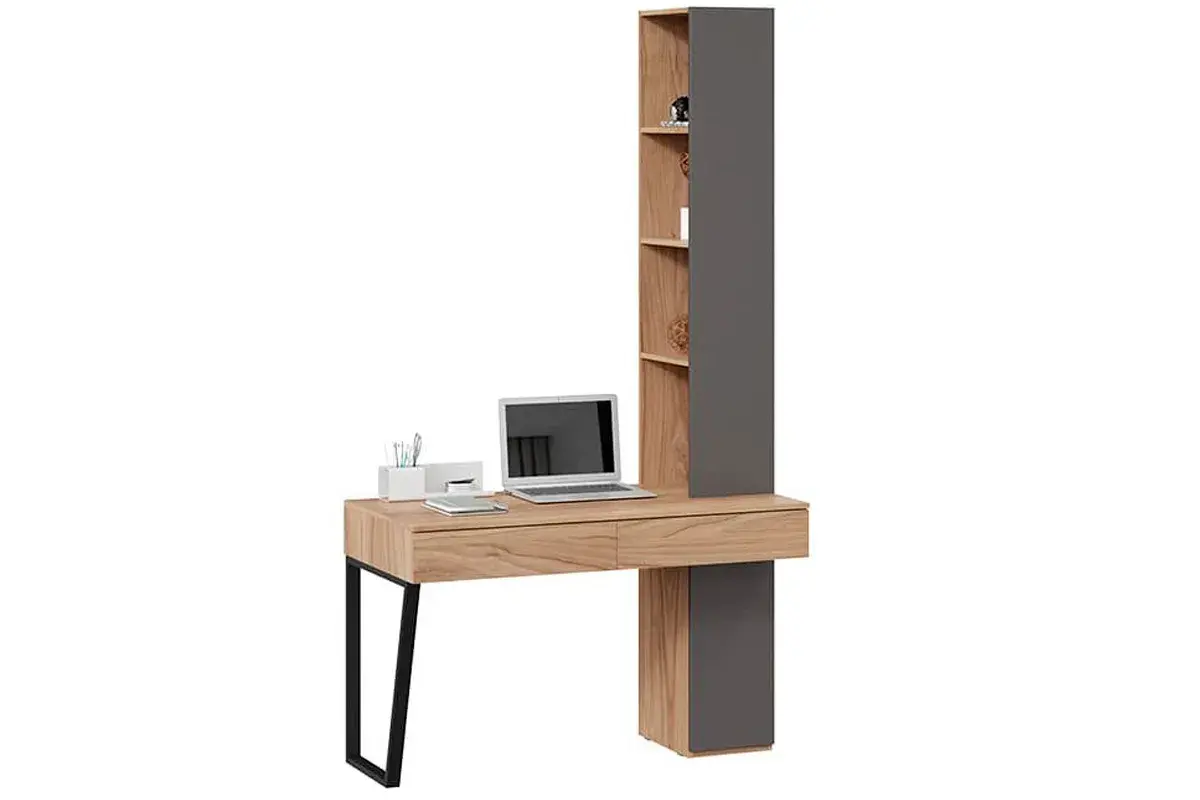 Стол письменный Порто ТД-393.15.02 с ящиками (Графит/Яблоня Беллуно) — Мебель-центр Озерцо