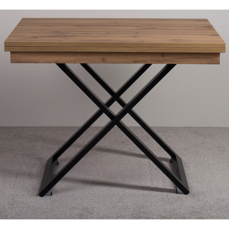 Стол-трансформер CROSS дуб вотан/черная опора - купить в Озерце