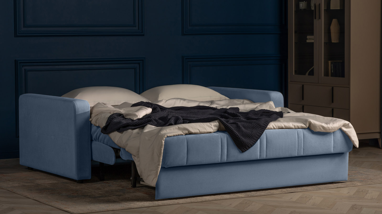 Диван - кровать Domo Pro стежка ромб, ткань Casanova Ice 160x216 — купить в Озерце
