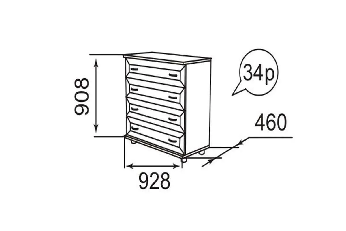 Ника-люкс 34Р Комод — Мебель-центр Озерцо