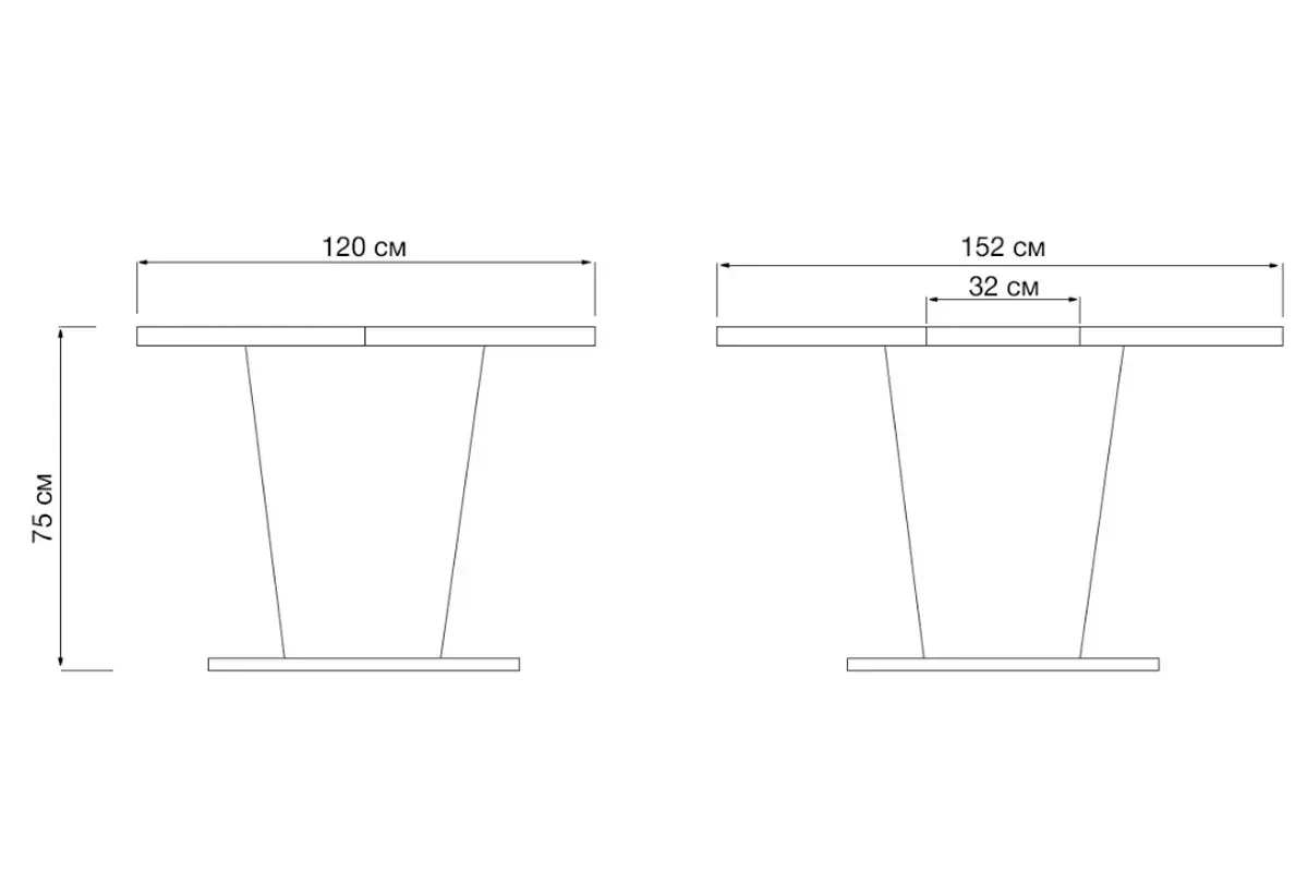 Стол обеденный раздвижной Киото-28 (Белый) - купить в Озерце