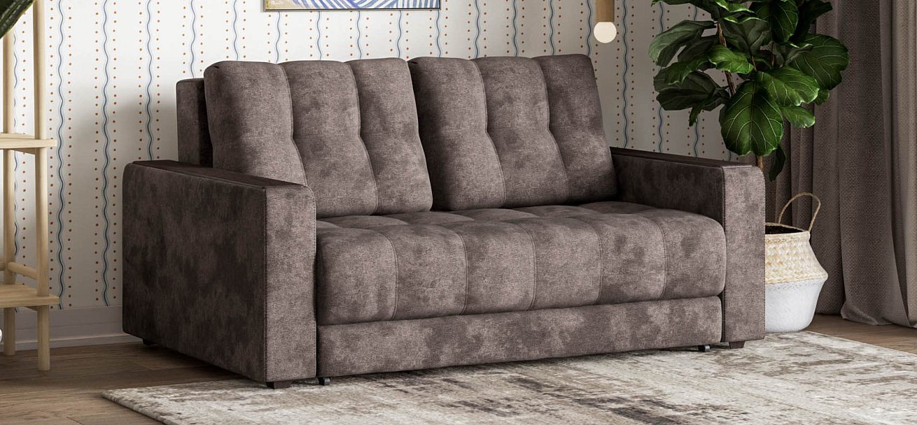 Босс Маркет двухместный диван Велюр Алькантара серый — купить в Озерце