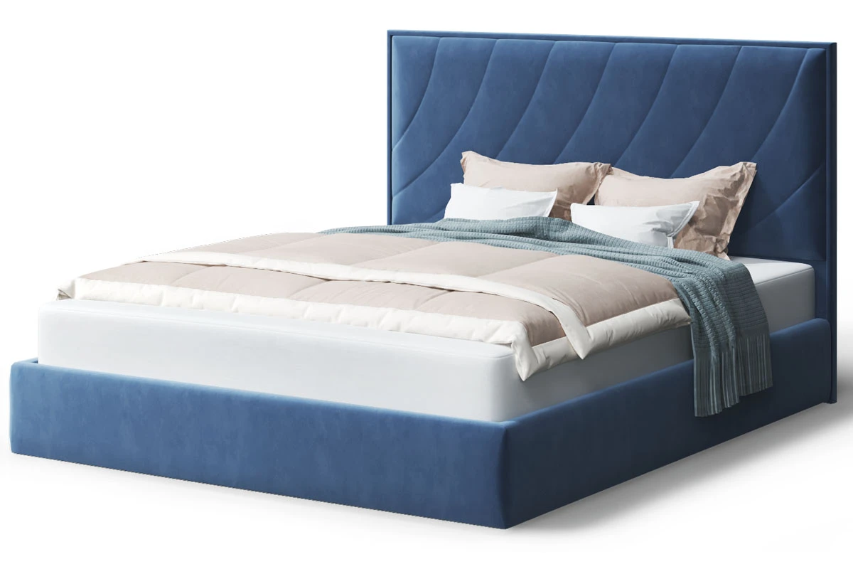 Кровать без опоры София с ПМ 160х200 (Бренди лайт 08/Синий) - купить в Озерце