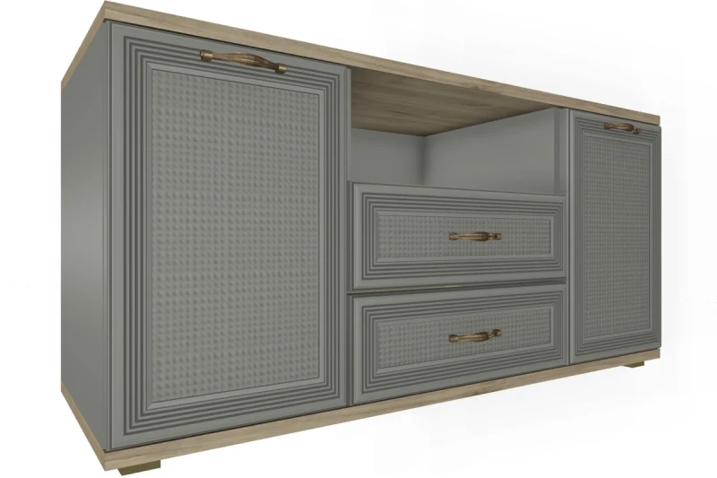 Тумба ТБ-1022-ГС-СО (Гикори Джексон Светлый/Серый Оникс) — Мебель-центр Озерцо