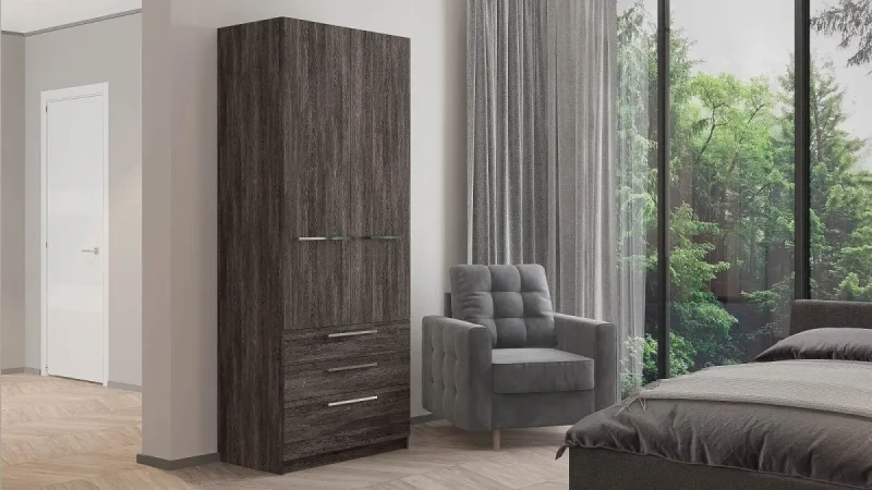 Шкаф двухдверный Noble 90 см с ящиками, цвет Венге 53x90 — купить в Озерце