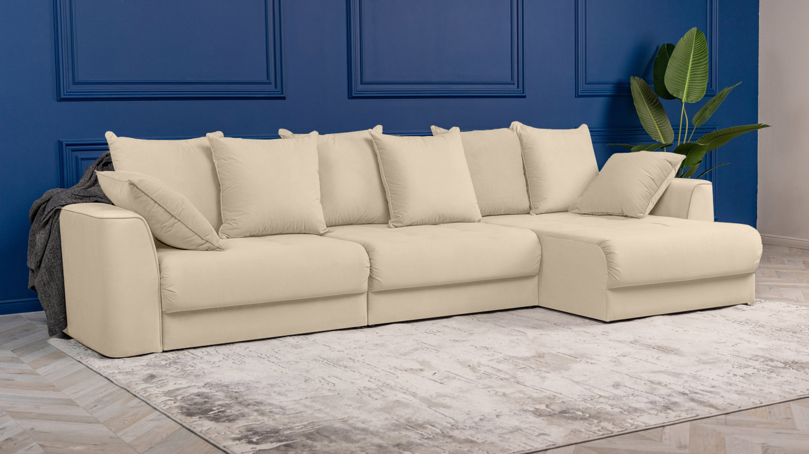 Диван угловой Monako New, Тк. Sky Velvet 21 156x356 — купить в Озерце