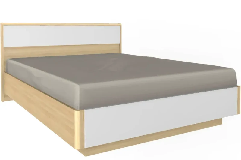 Кровать КР-4003-АС-БГ 160х200 (Ясень Асахи/Белый Бриллиант Глянцевый) - купить в Озерце