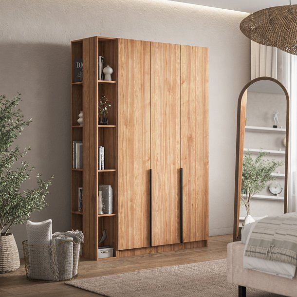 Рим 120 шкаф распашной 3Д+ящики 01 Орех Селект в мебель-центре Озерцо