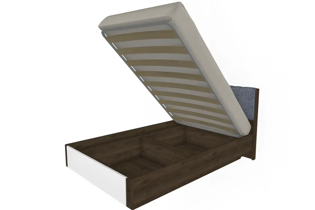 Кровать КР-4011-ГТ-БГ (Гикори Джексон Темный/Белый Бриллиант Глянцевый) - купить в Озерце