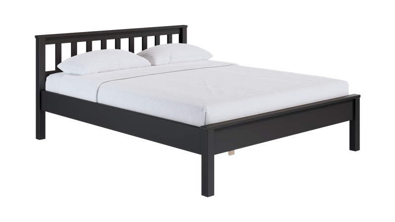 Кровать из массива сосны Dallas, цвет: Черный 160x200 - купить в Озерце