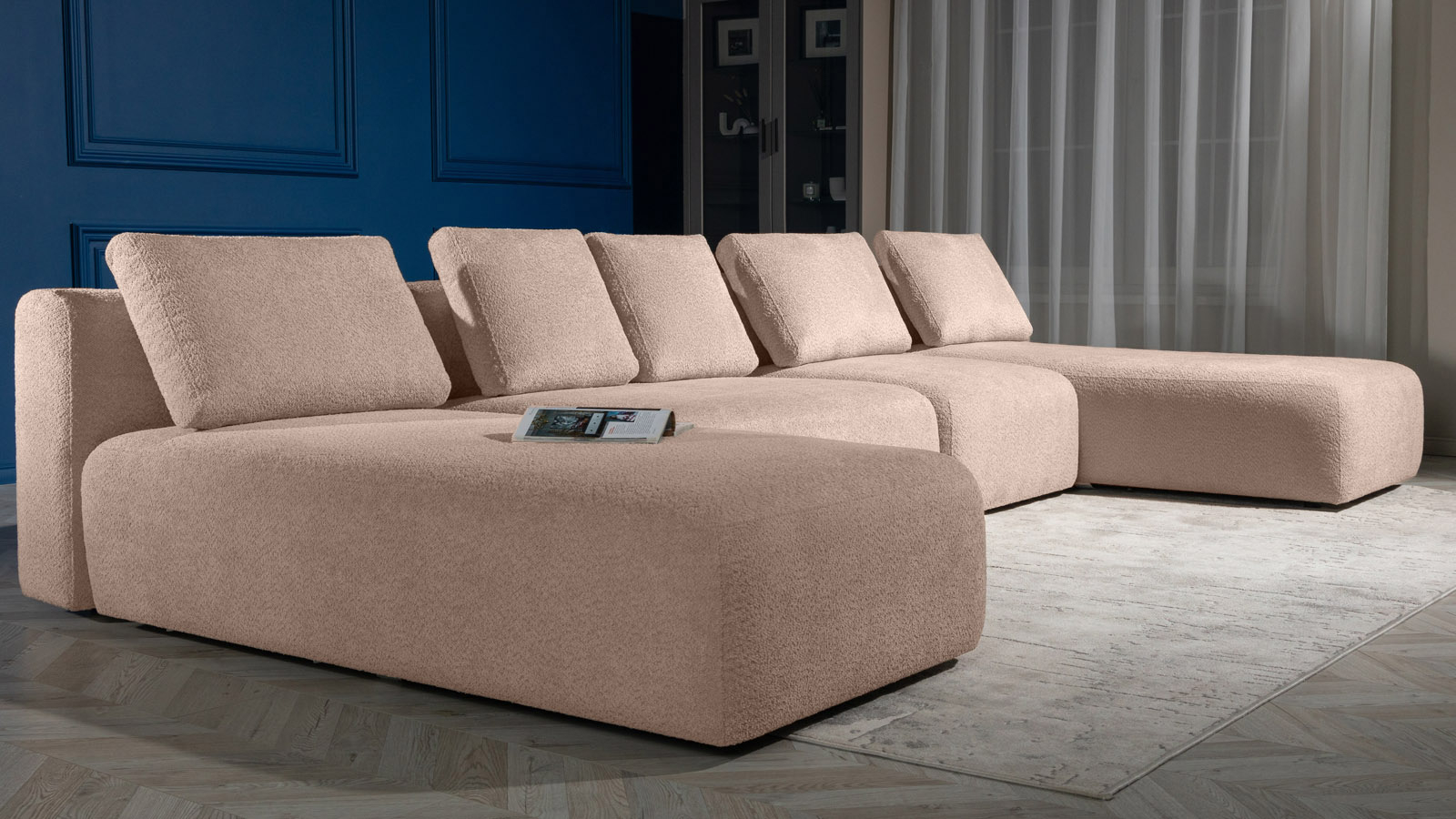 Диван модульный Molto, 4 секционный, 170+125+85+170+85+125+85+85, ткань Soul 292 57 — купить в Озерце