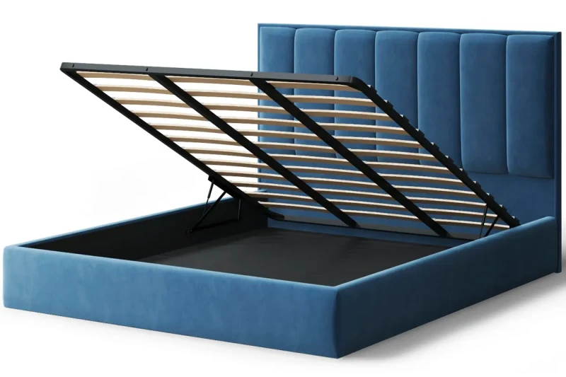 Кровать без опоры Лина с подъемым мех-ом 160х200 (Бренди лайт 08/Синий) - купить в Озерце