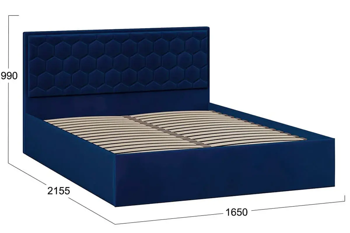 Кровать универсальная Порто без ПМ 160х200 (Велюр/Confetti Blue) - купить в Озерце