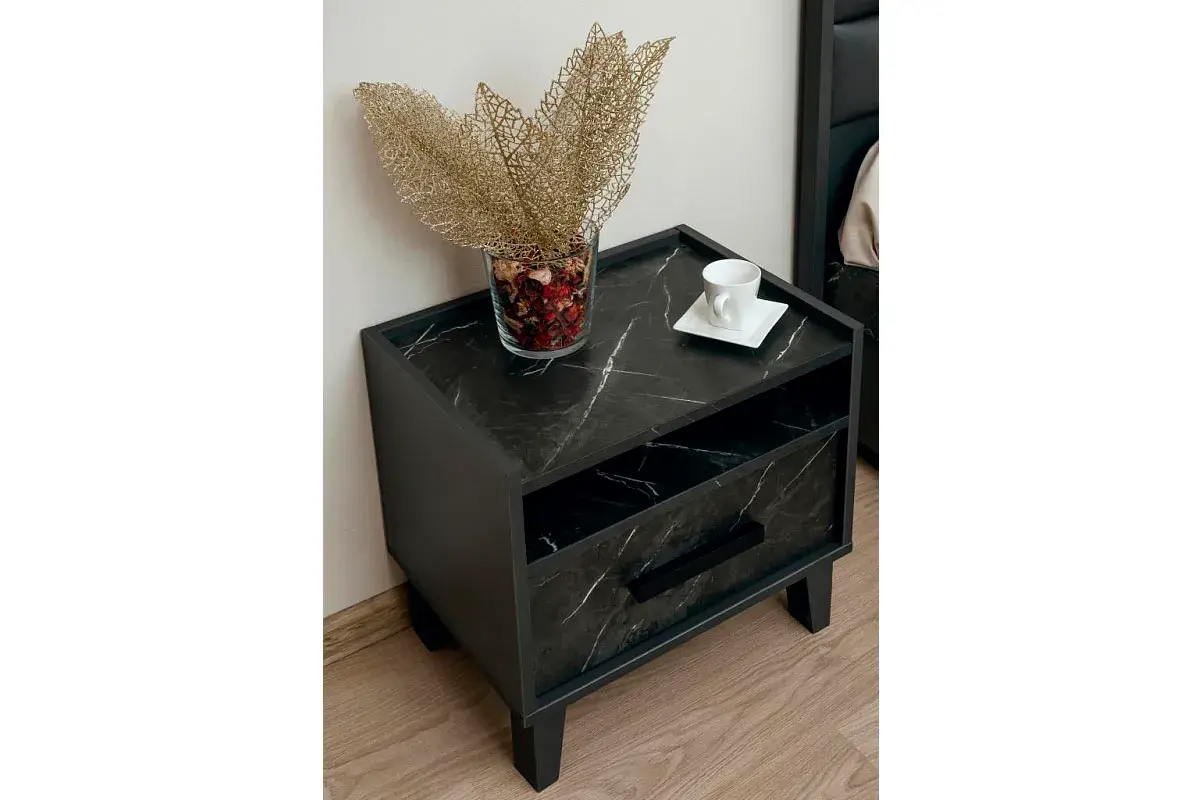 Тумба прикроватная Айрис 41 (Антрацит/Креатель) — Мебель-центр Озерцо