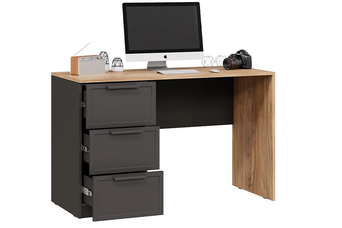 Стол письменный Стелла Тип 1 (Серый вулкан/Фон серый/Яблоня Беллуно) — Мебель-центр Озерцо