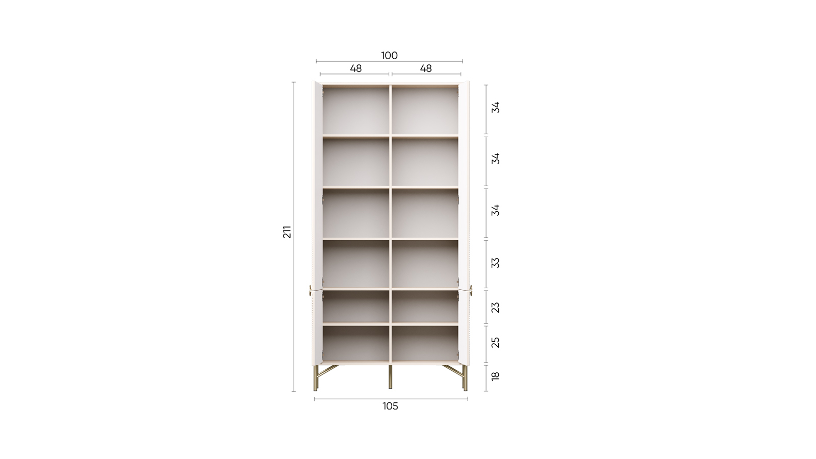 Шкаф четырехдверный, Vinyl, цвет Кашемир, 40x 105 — купить в Озерце