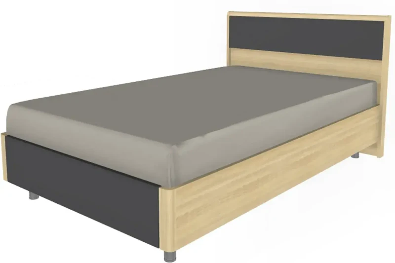 Кровать КР-5001-АС-АМ (Ясень Асахи/Антрацит Матовый) - купить в Озерце