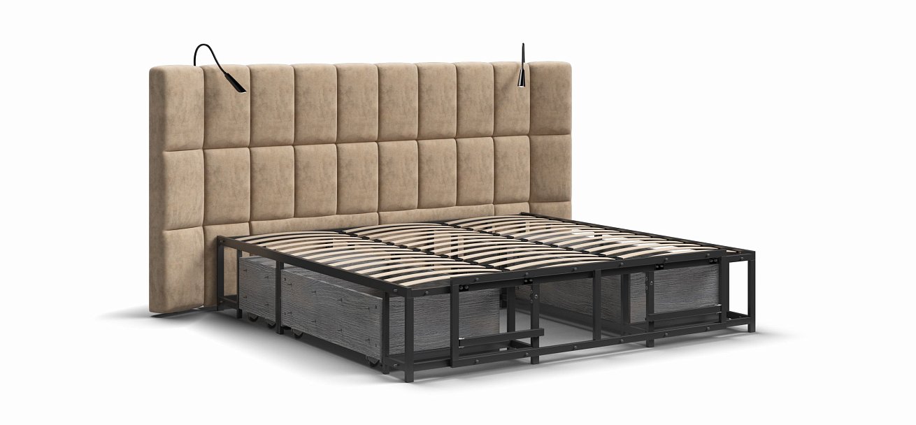 Босс ХО Кровать 180*200 Велюр Роял шампань - купить в Озерце