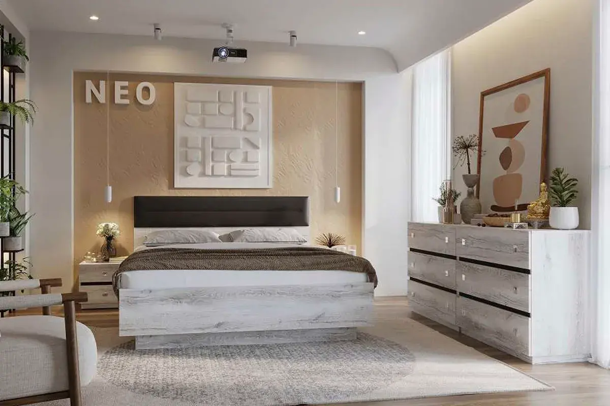 Кровать Neo 307 Люкс с ПМ 160х200 (Дуб Шавиниган) - купить в Озерце