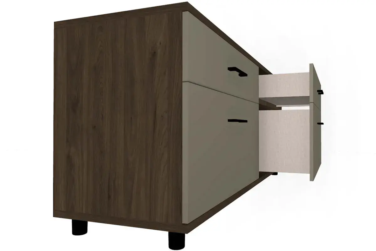 Тумба ТБ-5029-ГТ-ЛМ (Гикори Джексон темный/Латте матовый) — Мебель-центр Озерцо