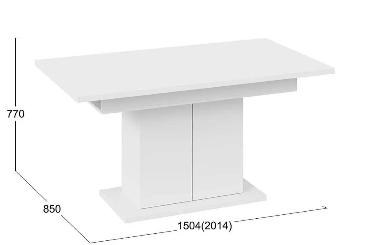 Стол раздвижной Детройт Тип 1 (Белый) - купить в Озерце