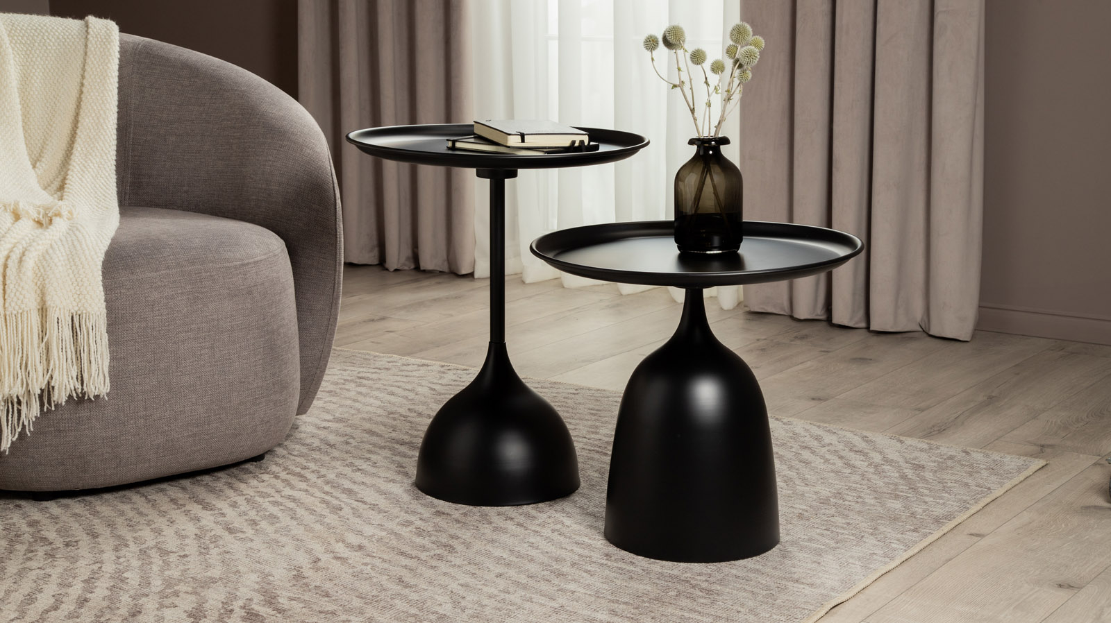 Журнальный столик Fotel, цвет черный 49x49 — купить в Озерце