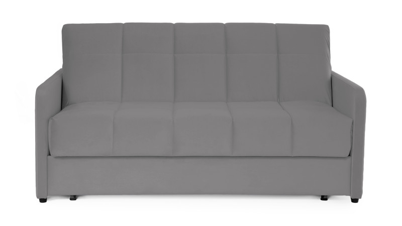 Диван - кровать Domo Pro с узкими подлокотниками, стежка квадрат, ткань Sky Velvet 08 140x216 — купить в Озерце