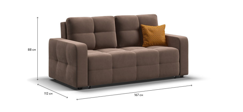 Денди двухместный диван Велюр Монолит мокко — купить в Озерце