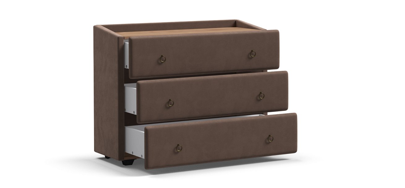 Комод BOSS Classic велюр MONOLIT Мокко, Орех Селект — Мебель-центр Озерцо