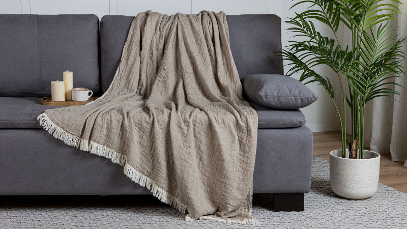 Плед муслиновый All Natural, цвет: кофе 145x175 в мебель-центре Озерцо