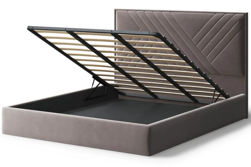 Кровать без опоры Мира с ПМ 160х200 (Бренди лайт 05/Кофе) - купить в Озерце