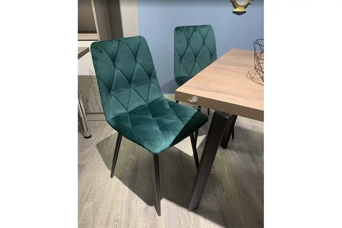 Стул Регги каркас Муар черный, велюр (Velluto 36 бирюзовый) СРП-066 - купить в Озерце