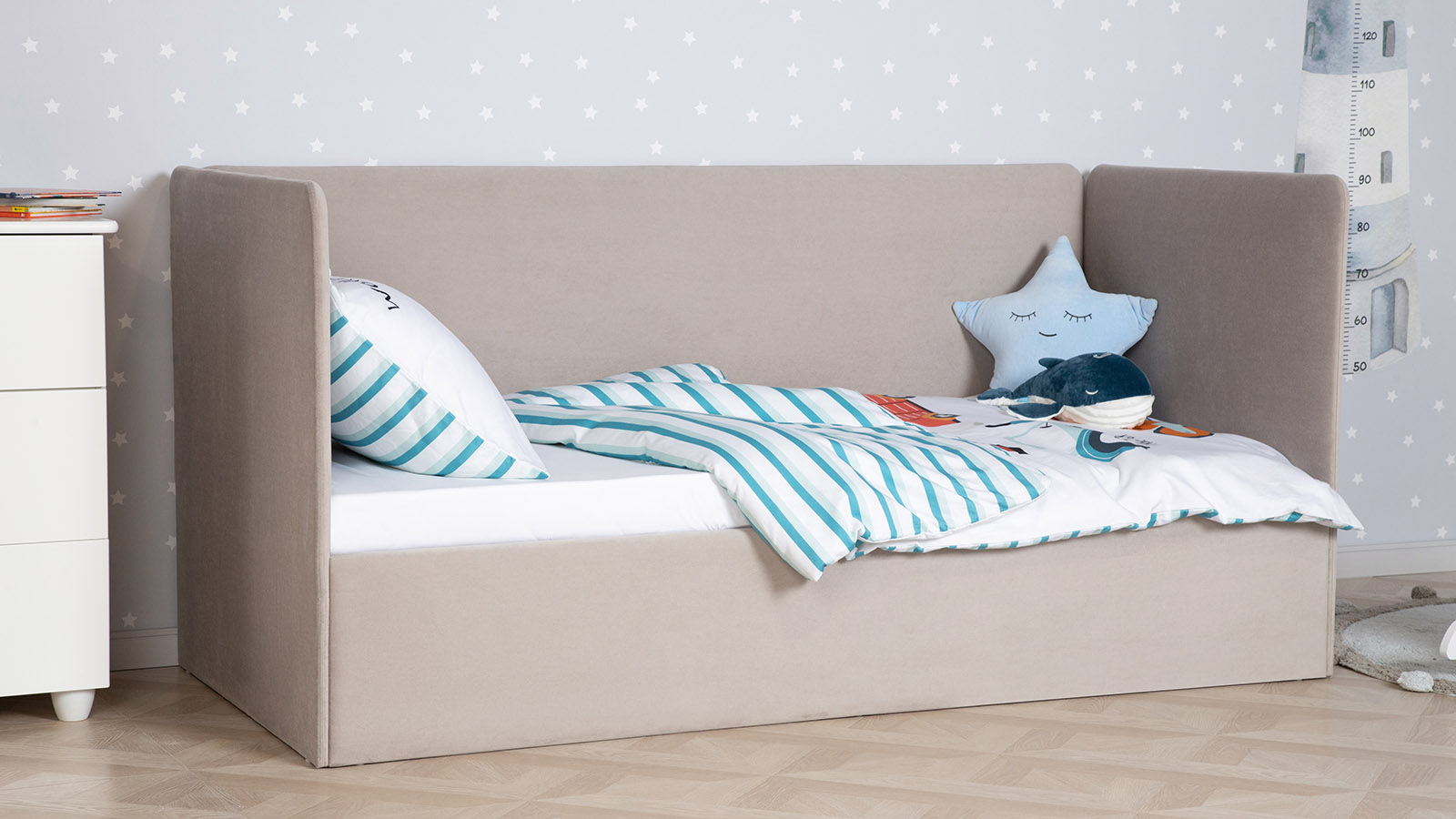 Детская кровать Uno 80x180, Тк. Casanova Grey — Мебель-центр Озерцо