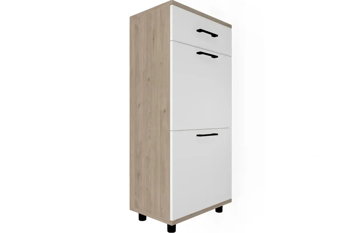 Прихожая Грейс комплект 9 (Гикори Джексон Светлый/Белый Бриллиант Глянцевый) — Мебель-центр Озерцо