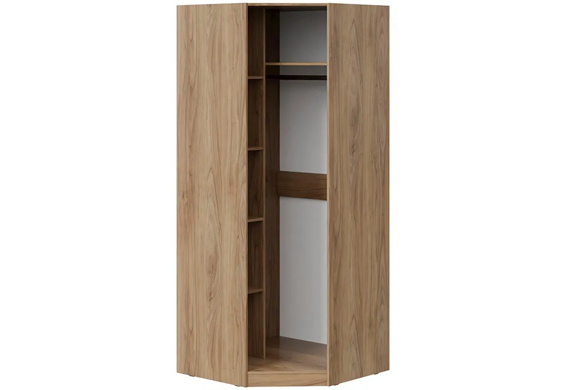 Шкаф угловой Глосс СМ-319.07.311 со стеклянной дверью (Яблоня Беллуно/Cтекло Графит матовый) в мебель-центре Озерцо