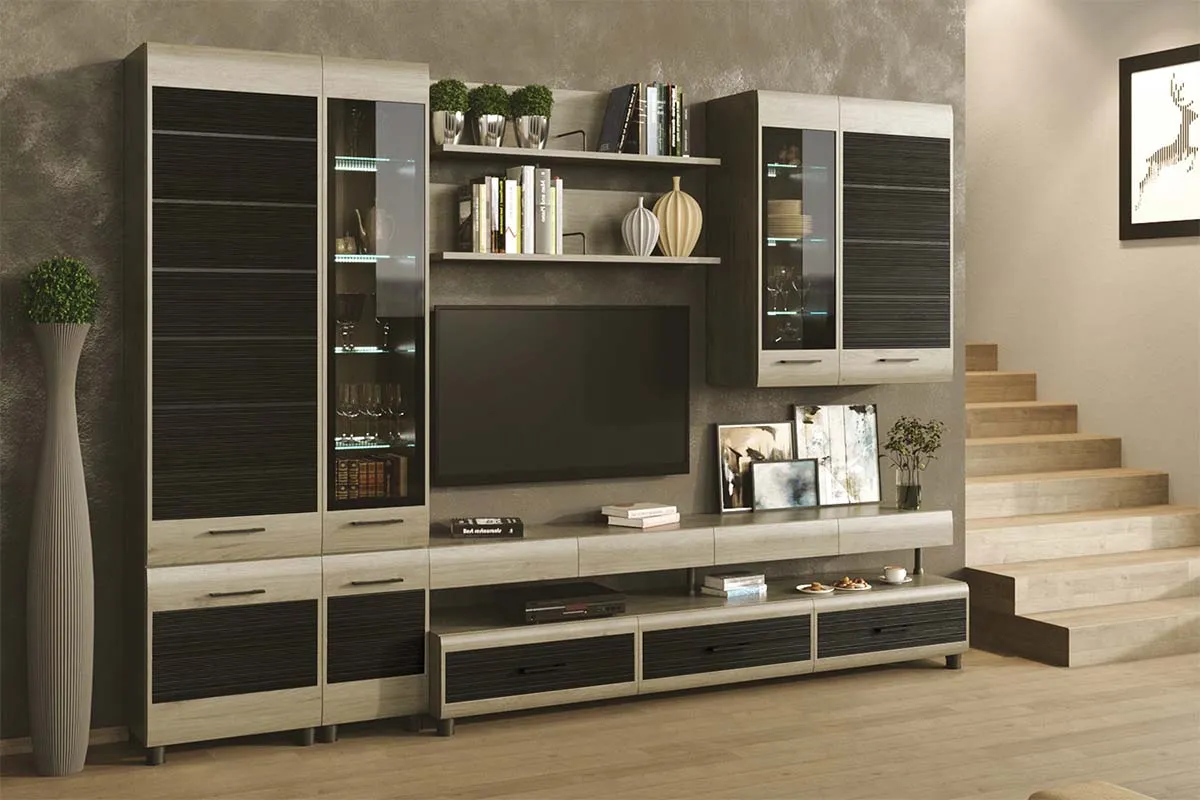 Шкаф ШК-2641 (Гикори Джексон Светлый-Комбинированный) в мебель-центре Озерцо