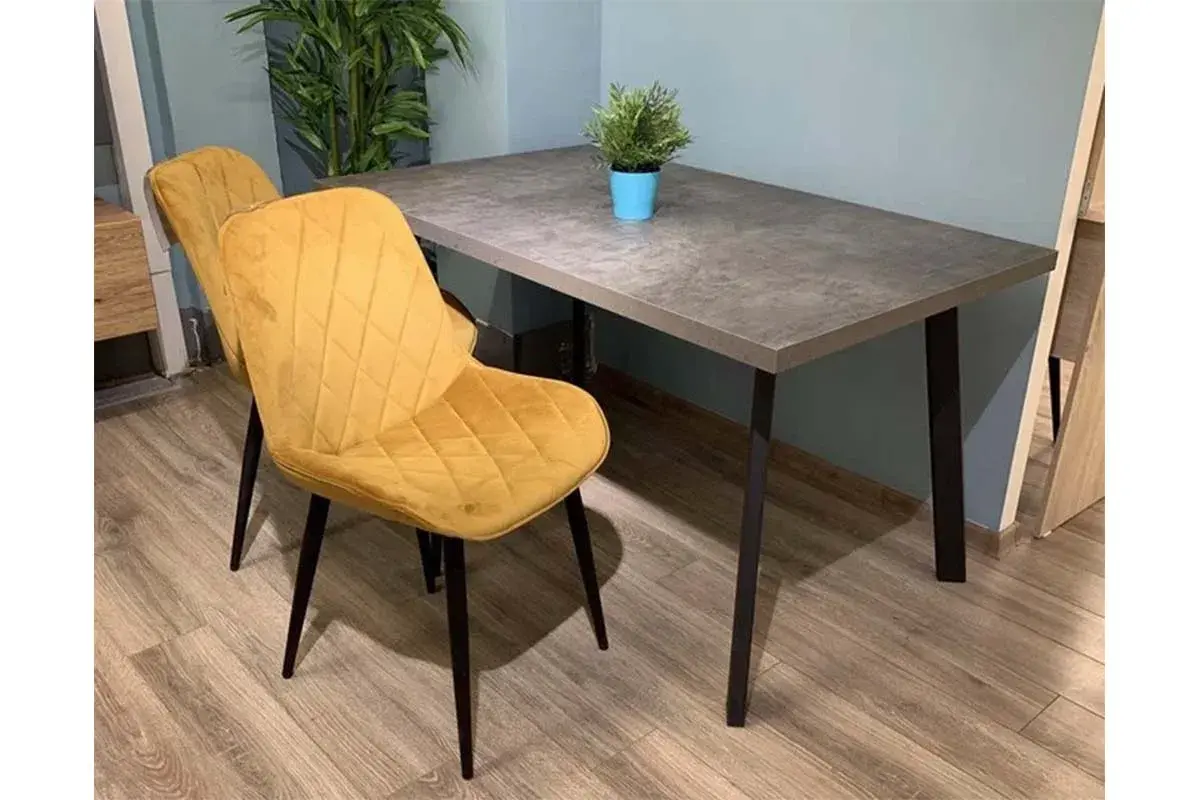 Стул Аура каркас Муар черный, велюр (Velluto 08 горчичный) СРП-032 - купить в Озерце